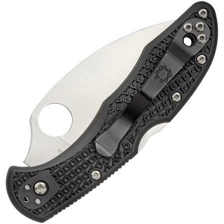 Spyderco 11FPWCBK Delica Plain Wharncliffe Blade Knife With Black Bi-Directional Texture FRN Handle - Image 2