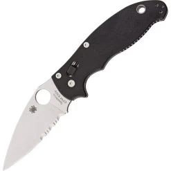 Spyderco 101GPS2 Manix 2 Black Folding Pocket Knife With Black G-10 Handle