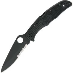 Spyderco 10PSBBK Endura 4 Part Serrated Blade Lockback Folding Pocket Knife