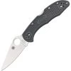 Spyderco 11FPGY Delica Lockback Folding Pocket Knife With Gray Fiberglass Reinforced Nylon Handles