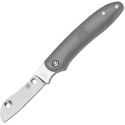 Spyderco 189PGY Roadie Plain Folding Pocket Knife With Gray FRN Handle