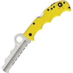 Spyderco 79PSYL Carbide TIP Lockback Folding Pocket Knife With Yellow Injection Molded FRN Handles