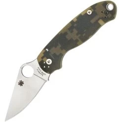 Spyderco 223GPCMO Para 3 Satin Finish Blade Linerlock Folding Pocket Knife With Camo FRN Handle