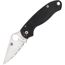 Spyderco 223GS Para 3 Satin Finish Blade Lockback Folding Pocket Knife With Black G10 Handle