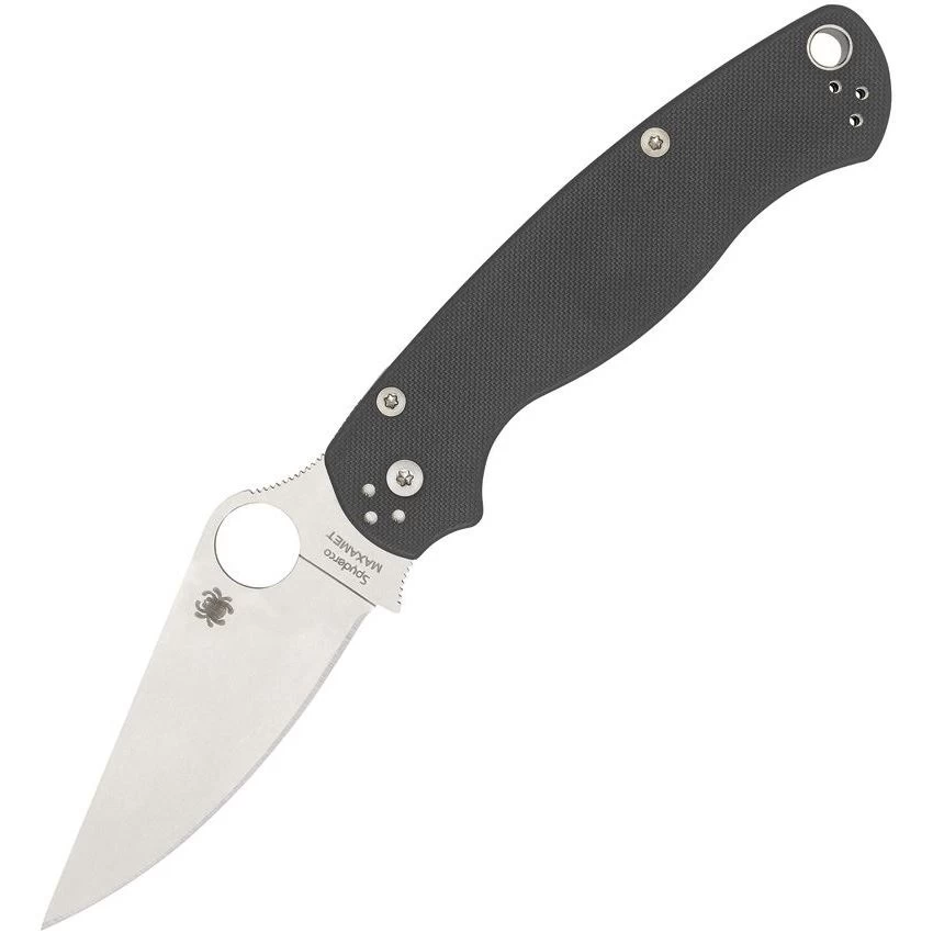 Spyderco 81GPDGY2 Para Military Maxamet Tool Steel Blade Knife With Gray G10 Handle