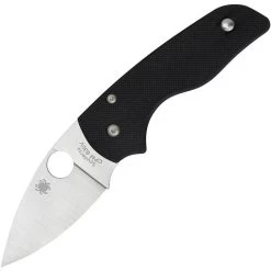 Spyderco 230GP Lil' Native Plain Folding Knfie With Black Textured G10 Handle