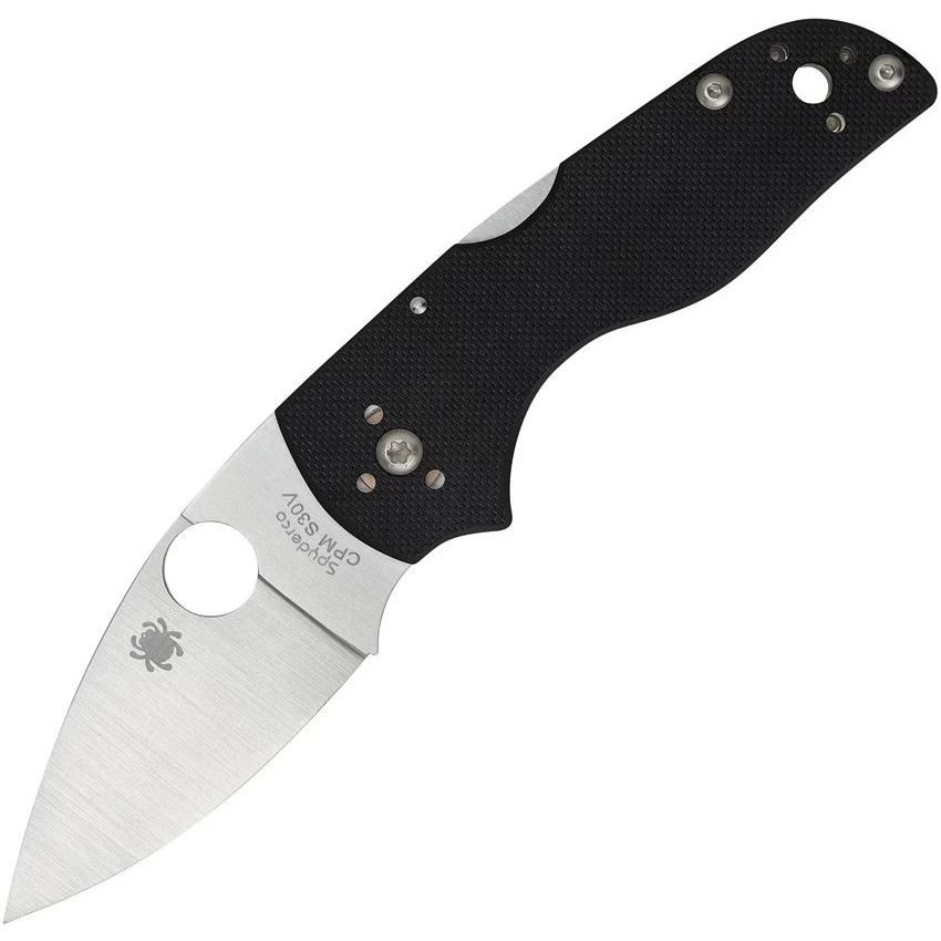 Spyderco 230MBGP Lil' Native Lockback Stainless Leaf Shaped Blade Knife With Black G10 Handle