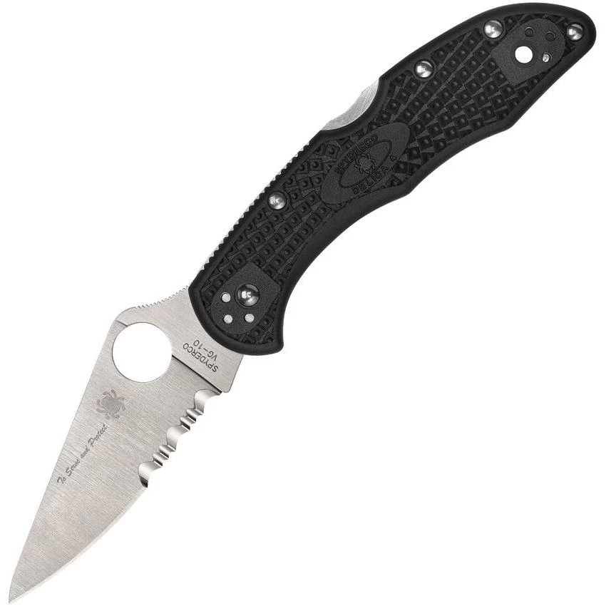 Spyderco 11FPSBKBL Delica 4 Lockback Blue Line