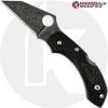 MODIFIED Spyderco Dragonfly 2 - Wharncliffe - Acid Stonewash - Regrind - Black Handle