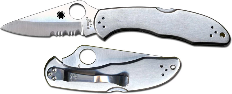 Spyderco Delica 4 SS Knife, Part Serrated, SP-C11PS - Image 4