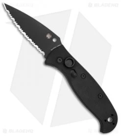Spyderco Autonomy 2 Automatic Knife Black G-10 (3.5" Black Full Serr LC200N)