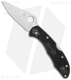 Spyderco Delica 4 Knife Flat Ground Black FRN (2.88" Satin) C11FPBK
