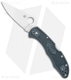Spyderco Delica 4 Knife Flat Ground Dark Gray FRN (2.88" Satin CRU-WEAR) C11PDGY