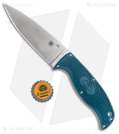 Spyderco Enuff Leaf Fixed Blade Knife Blue FRN (3.95" Satin K390) FB31PBL2K390 - Image 4