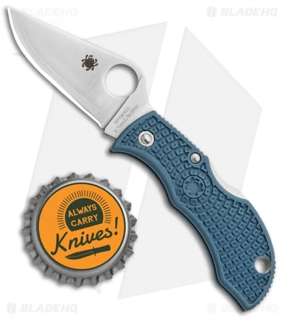 Spyderco Manbug Sprint Run Lockback Knife Blue FRN (1.95" Satin V-Toku2) MBBLPE - Image 4