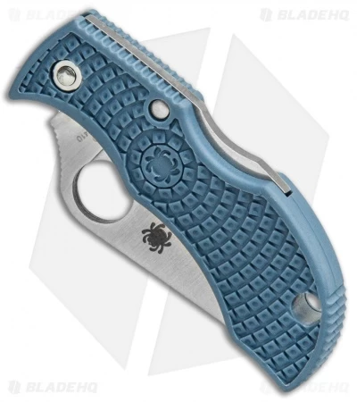 Spyderco Manbug Sprint Run Lockback Knife Blue FRN (1.95" Satin V-Toku2) MBBLPE - Image 2