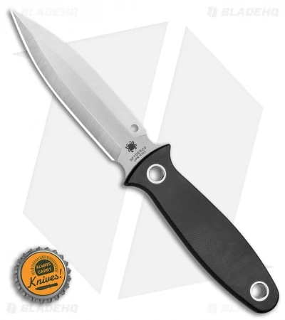 Spyderco Nightstick Fixed Blade Knife Black G-10 (4.1" Satin) FB47GP - Image 4
