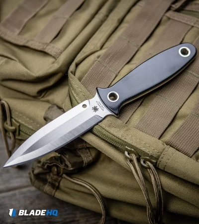 Spyderco Nightstick Fixed Blade Knife Black G-10 (4.1" Satin) FB47GP - Image 5