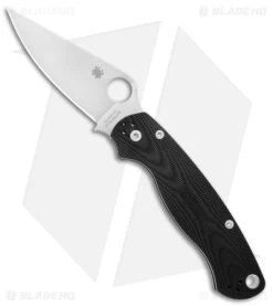 Spyderco Paramilitary 2 Knife Black Aluminum Waves (3.4" Satin BD1N) C81ALPBK2