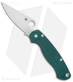 Spyderco Paramilitary 2 Knife Sprint Run Forest Green G-10 (3.4" Satin S45VN)