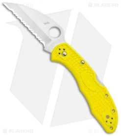 Spyderco Salt 2 Wharncliffe Knife Yellow FRN (2.89" Satin Serr) C88SWCYL2