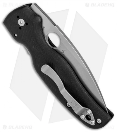 Spyderco Shaman Compression Lock Knife Black G-10 (3.6" Stonewash) C229GP - Image 2