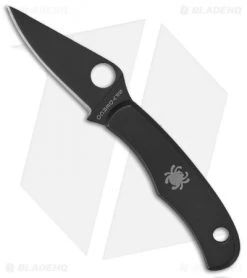 Spyderco Bug Black SS Mini Folding Keychain Knife (1.3" Black) C133BKP