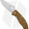 Spyderco Tenacious Liner Lock Knife Brown G-10 (3.39" Satin Serr) C122GPSBN