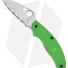 Spyderco UK Pen Knife Salt Slip Joint Green FRN (2.9" Satin LC200N Serr) C94SGR