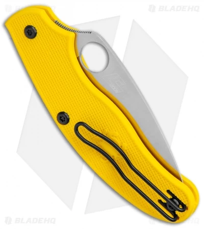 Spyderco UK Pen Knife Salt Slip Joint Yellow FRN (2.9" Satin) C94PYL - Image 3