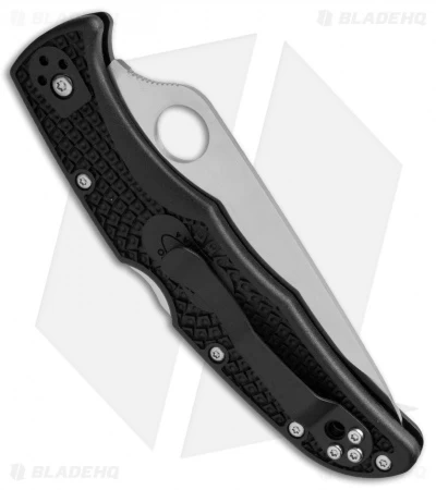 Spyderco Endura 4 Knife Black FRN Folder (3.75" Satin Serr) C10PSBK - Image 2