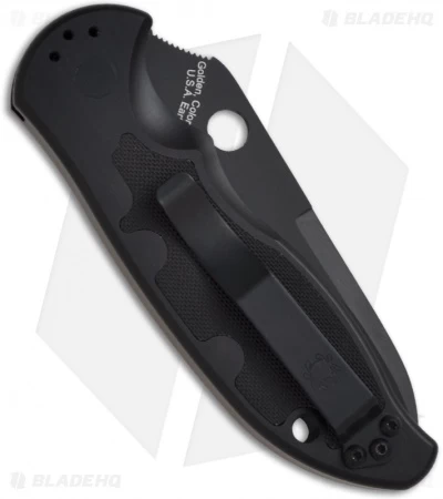 Spyderco Embassy Automatic Knife (3.13" Black Full Serr) C121BKS - Image 2