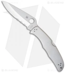Spyderco Endura 4 Knife Stainless Steel SS Folder (3.875" Satin Serr) C10PS