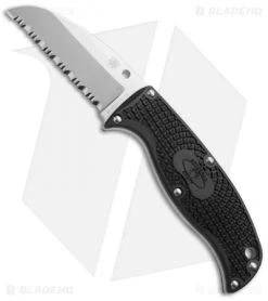 Spyderco Enuff Sheepfoot Fixed Blade Knife (2.75" Satin Serr) FB31SBK