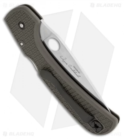 Spyderco Wayne Goddard Olive Green Knife (3.625" Satin Plain) C16POD - Image 2