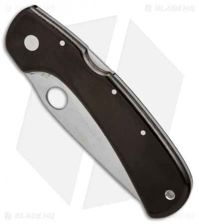 Spyderco Wayne Goddard Lock Back Knife Brown Micarta (3.625" Satin Full Serr) - Image 2